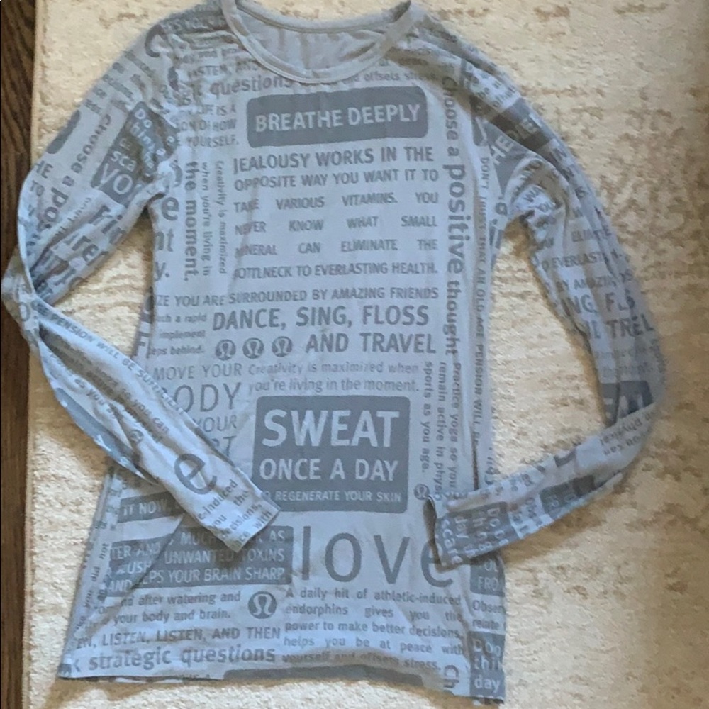 Motivational quotes stretchy lulu long sleeve top